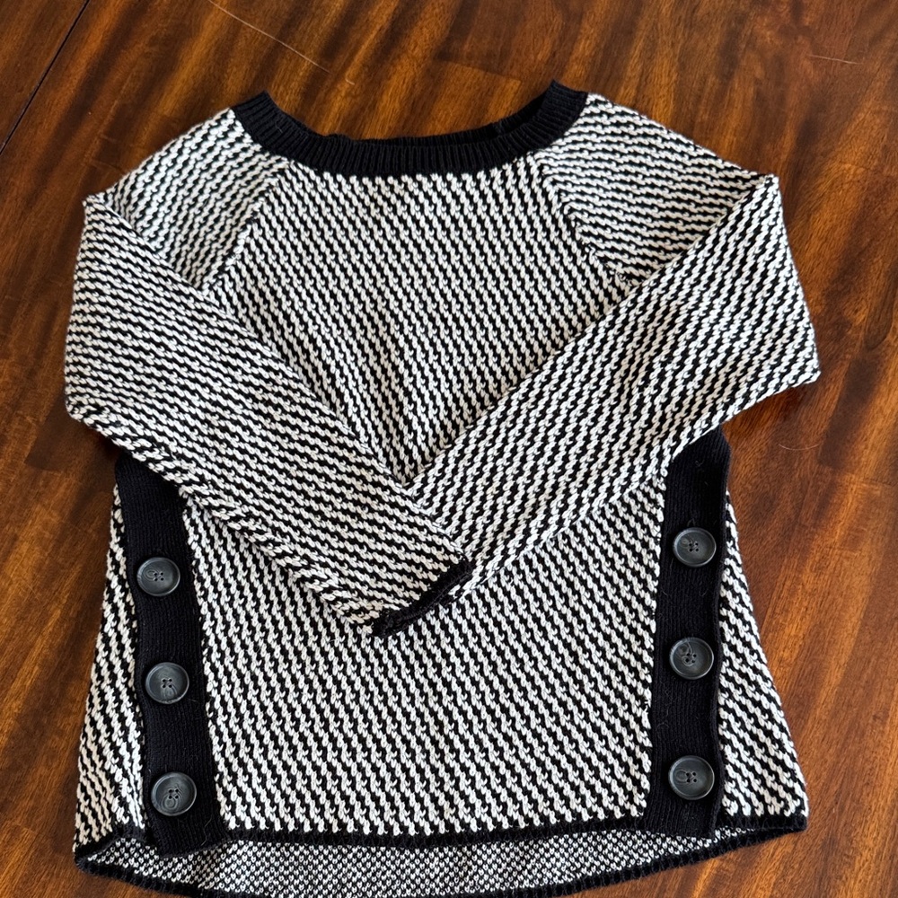 LOFT Black and White Patterned Sweater